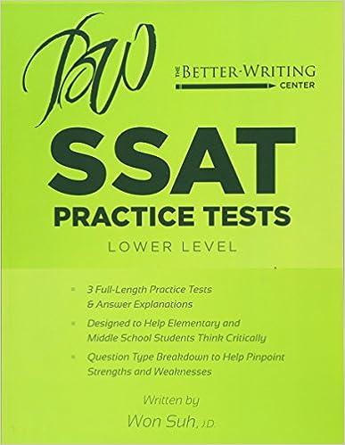 ssat practice tests lower level 1st edition won suh 1939750040, 978-1939750044