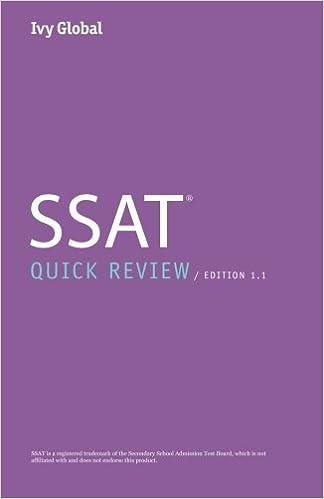 ssat quick review 1.1 edition ivy global 1942321961, 978-1942321965