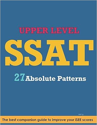 upper level ssat 27 absolute patterns 1st edition san y 179296451x, 978-1792964510
