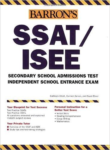 Barrons SSAT/ISEE Secondary School Admission Test Independent School Entrance Exam