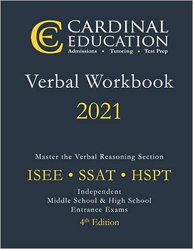 verbal workbook 2021 master the verbal reasoning section isee ssat and hspt 4th edition allen koh b097655mnk,
