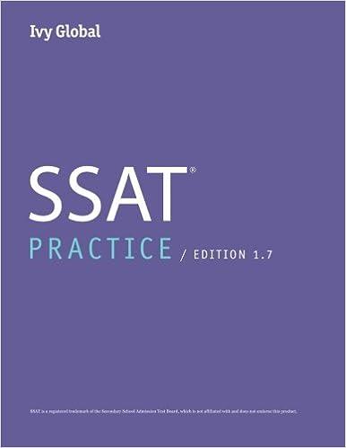 ssat practice 1.7 edition ivy global 0989651606, 978-0989651608