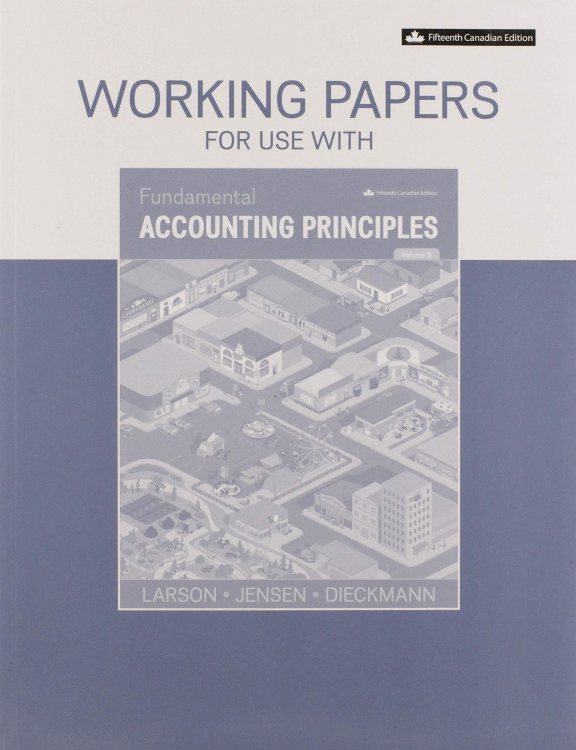 working papers fundamental accounting principles volume 2 15th canadian edition kermit larson, tilly jensen,