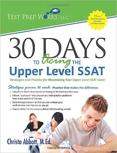 30 days to acing the upper level ssat strategies and practice for maximizing your upper level ssat score 1st
