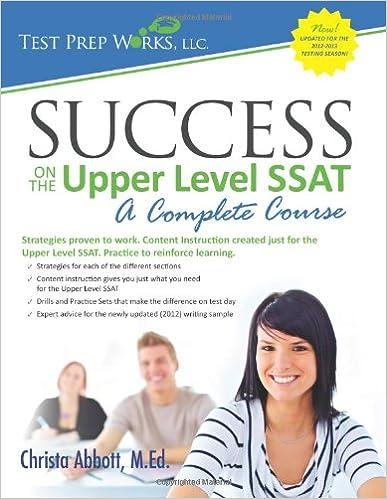 success on the upper level ssat a complete course 1st edition christa abbott 1939090016, 978-1939090010