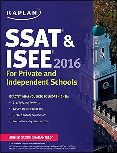 ssat and isee 2016 for private and independent school 5th edition kaplan 162523158x, 978-1625231581