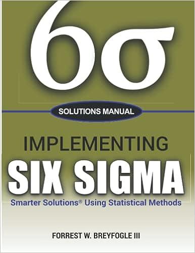 solutions manual implementing six sigma smarter solutions using statistical methods 1st edition forrest w.