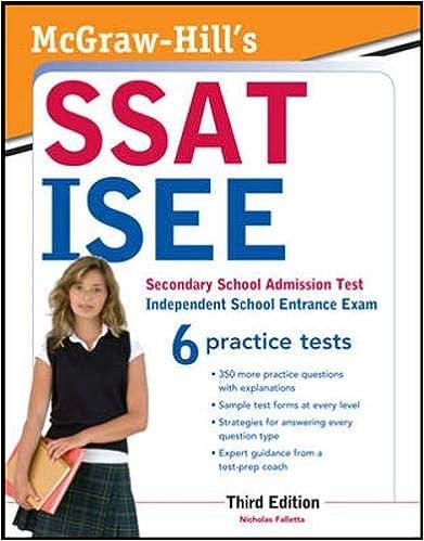 ssat/isee secondary school admission test independent school entrance exam 3rd edition nicholas falletta