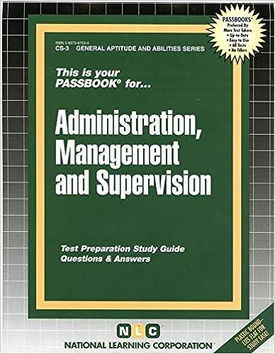 administration management and supervision 1st edition national learning corporation 0837367034, 978-0837367033