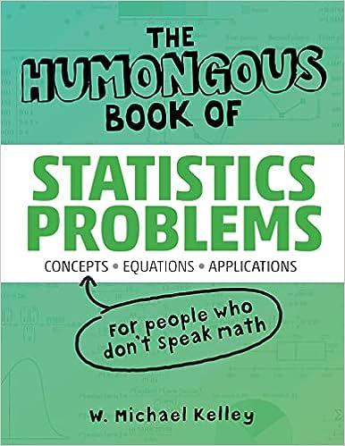 the humongous book of statistics problems 1st edition w. michael kelley , robert a. donnelly 1592578659,