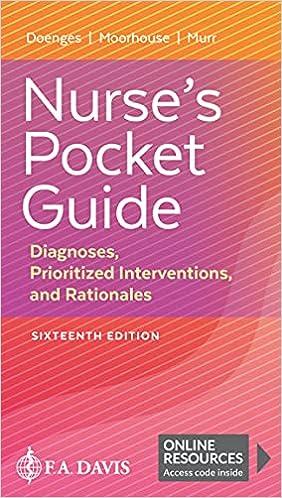 nurses pocket guide diagnoses prioritized interventions and rationales 16th edition marilynn e. doenges, mary