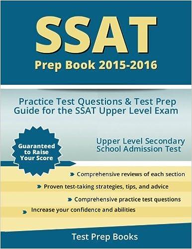 ssat prep book 2015-2016 practice test questions and test prep guide for the ssat upper level exam upper