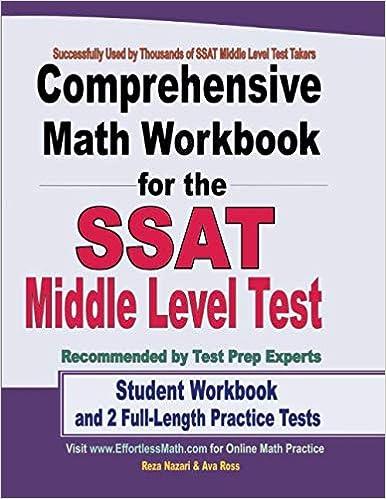 comprehensive math workbook for the ssat middle level test student workbook and 2 full length practice tests