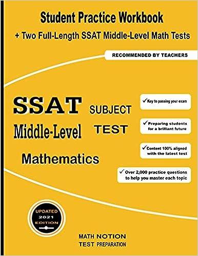 ssat middle level subject test mathematics 1st edition michael smith, math notion 1636200826, 978-1636200828