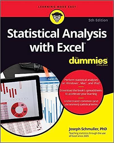 statistical analysis with excel for dummies 5th edition joseph schmuller 1119844541, 978-1119844549
