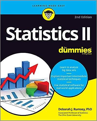 statistics ii for dummies 2nd edition deborah j. rumsey 1119827396, 978-1119827399