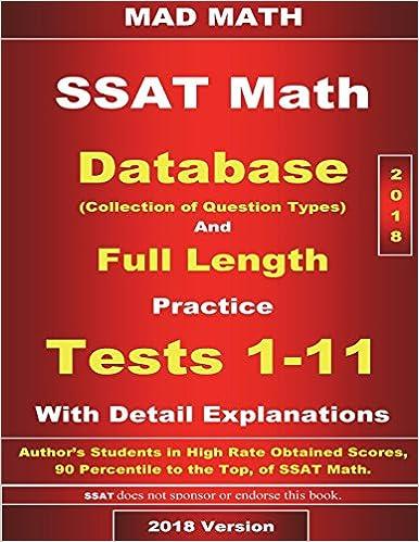 ssat math database and full length practice test  1-11 with detail explanations 2018 2018 edition john su
