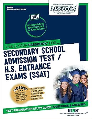 secondary school admissions test h.s entrance exams ssat 1st edition national learning corporation