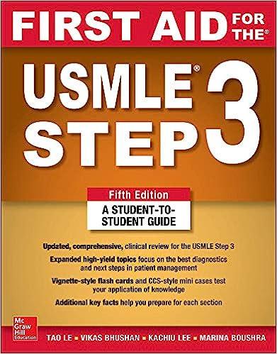 first aid for the usmle step 3 5th edition tao le, vikas bhushan 1260440311, 978-1260440317