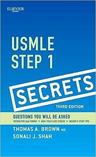 usmle step 1 secrets 3rd edition thomas a. brown md, sonali j bracken 0323085148, 978-0323085144