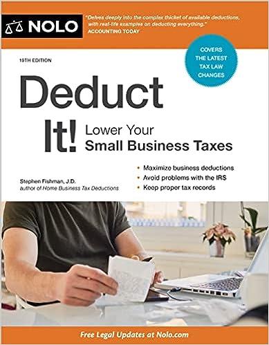 deduct it lower your small business taxes 10th edition stephen fishman j.d. 978-1413330168
