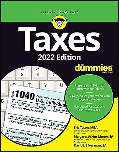 taxes for dummies 1st edition eric tyson, margaret atkins munro, david j. silverman 1119858453, 978-1119858454