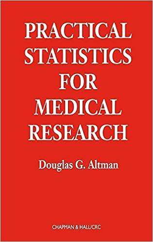 practical statistics for medical research 1st edition douglas g. altman, chris chatfield , jim zidek