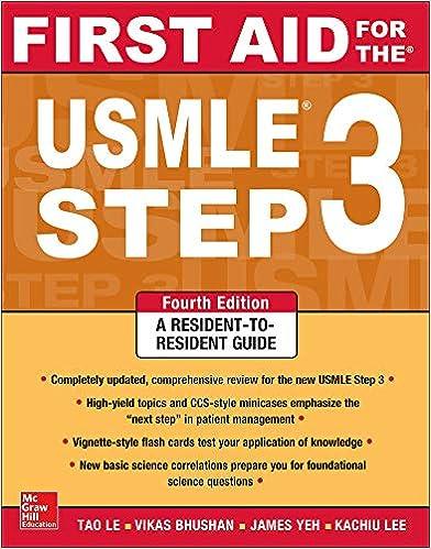 first aid for the usmle step 3 4th edition tao le, vikas bhushan 0071825967, 978-0071825962
