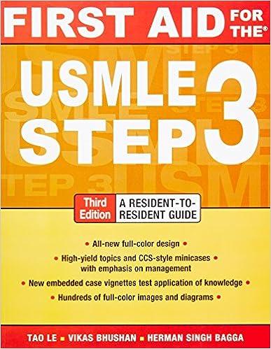 first aid for the usmle step 3 3rd edition tao le, vikas bhushan, herman bagga 0071712976, 978-0071712972