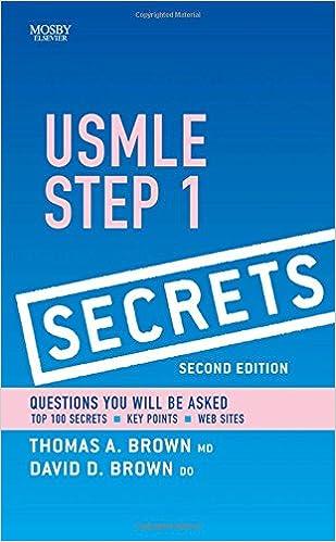 usmle step 1 secrets 2nd edition thomas a. brown, dave d. brown 0323054390, 978-0323054393