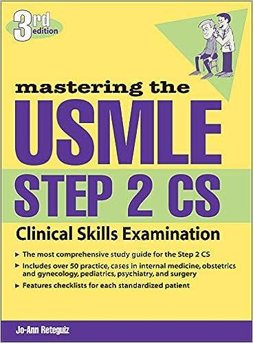 mastering the usmle step 2 cs clinical skills examination 3rd edition jo-ann reteguiz 0071443347,