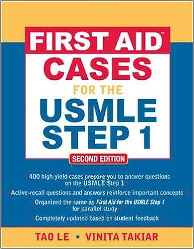 first aid cases for the usmle step 1 2nd edition tao le 978-0071601351
