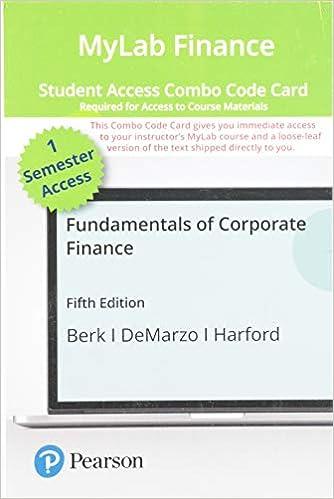 fundamentals of corporate finance mylab finance student acccess combo card 5th edition jonathan berk, peter