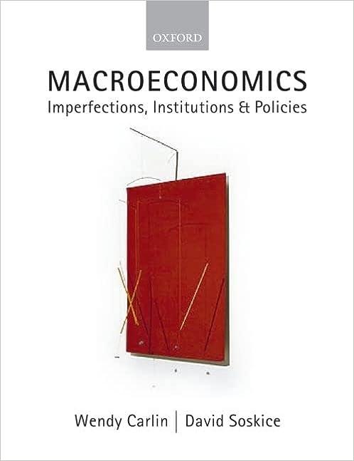 macroeconomics imperfections institutions and policies 1st edition wendy carlin, david soskice 0198776225,