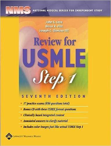 review for usmle step 1 7th edition john s. lazo, bruce r. pitt, joseph c. glorioso 0781779219, 978-0781779210