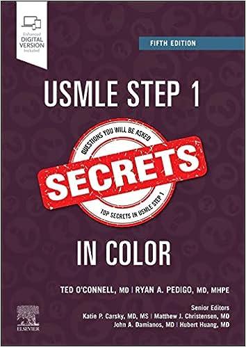 usmle step 1 secrets in color 5th edition theodore x. o'connell md, ryan a. pedigo md 0323810608,