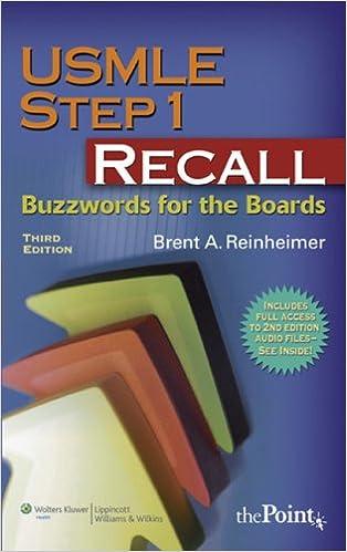 usmle step 1 recall buzzwords for the boards 3rd edition brent a. reinheimer 078177070x, 978-0781770705