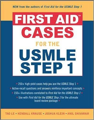 first aid cases for the usmle step 1 1st edition tao le, kendall krause, joshua klein, anil shivaram
