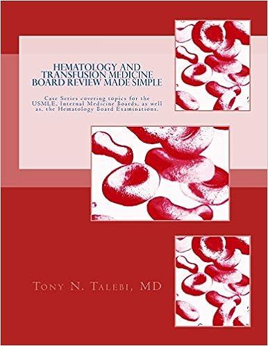 Hematology And Transfusion Medicine Board Review Made Simple Case Series Which Cover Topics For The USMLE Internal Medicine Board As Well As The Hematology Board Examinations