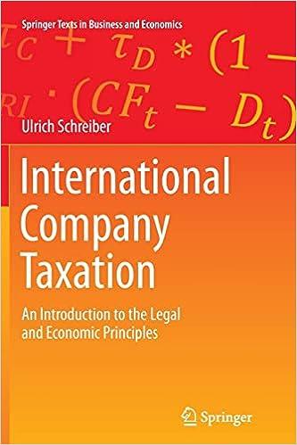 international company taxation an introduction to the legal and economic principles 2013 edition ulrich