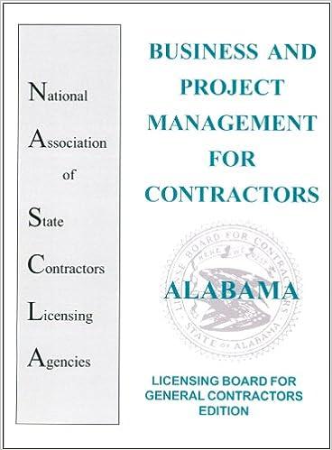 business and project management for contractors  alabama 1st edition herschel c. adcock 1889834564,