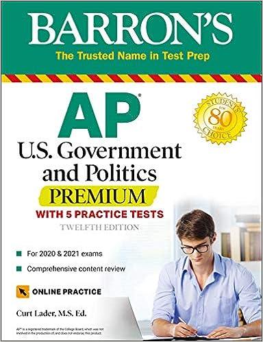 barrons ap us government and politics premium 12th edition curt lader 1506258697, 978-1506258690