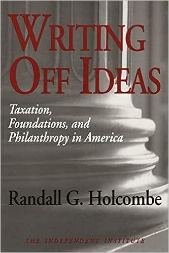 writing off ideas taxation foundations and philanthropy in america 1st edition randall g. holcombe