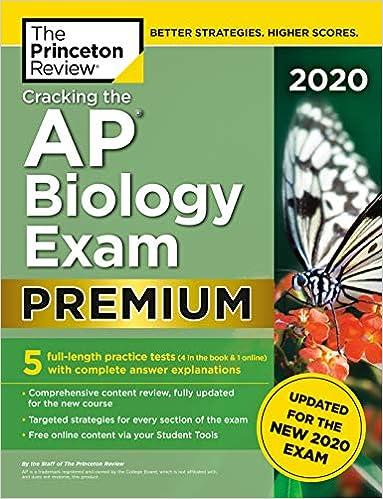 cracking the ap biology exam premium 2020 2020 edition the princeton review 0525568123, 978-0525568124