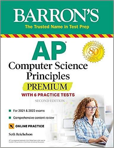 barrons ap computer science principles premium 2nd edition seth reichelson 1506267025, 978-1506267029