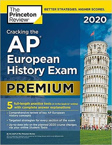 cracking the ap european history exam premium 2020 2020 edition the princeton review 0525568255,