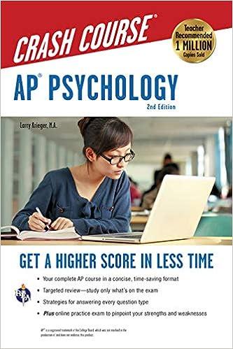 crash course ap psychology get a higher score in less time 2nd edition larry krieger, nancy fenton, ms.