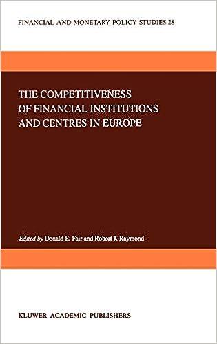 the competitiveness of financial institutions and centres in europe financial and monetary policy studies