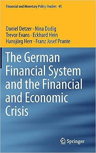 the german financial system and the financial and economic crisis financial and monetary policy studies