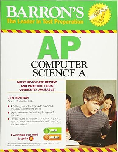 Barrons AP Computer Science A Most Up To Date Review And Practical Test Currently Available